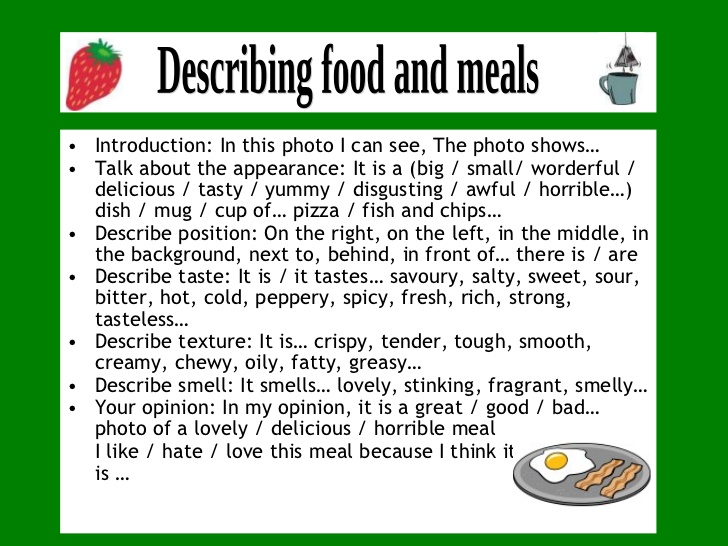 English Adjectives Describing Food